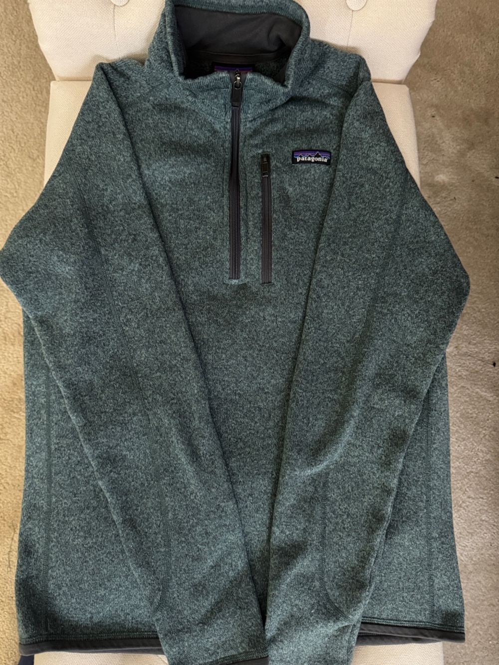 Patagonia Heather Forest Green Half-Zip Fleece Pullover